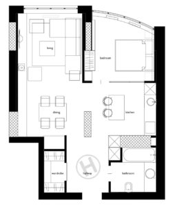 Схема планировки квартиры 60 кв м на 2 комнаты