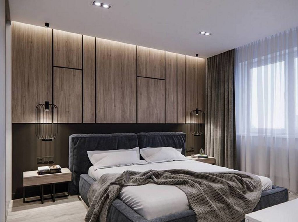 Пример дизайна спальни двухкомнатной квартиры 60 кв м